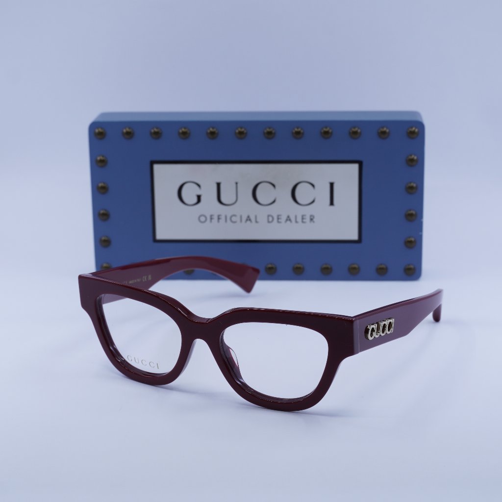 Gucci Gg1837o 003 Cat Eye Eyeglasses - Burgundy 51mm